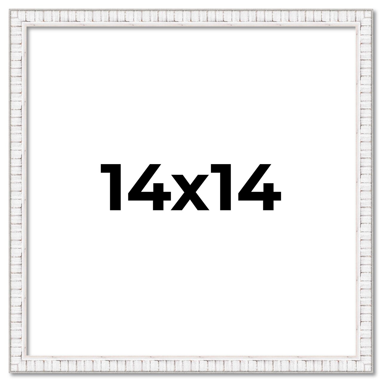 Square Textured White Picture Frame - UV Acrylic, Foam Board Backing, Hanging Hardware